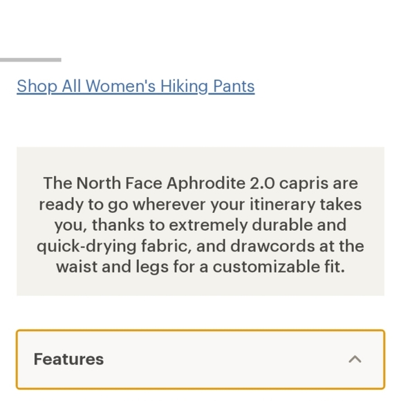 THE NORTH FACE APHRODITE 2.0 CAPRI PANTS - Picture 9 of 10
